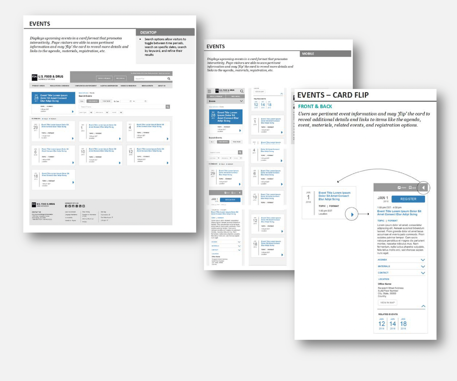 food and drug administration wireframes